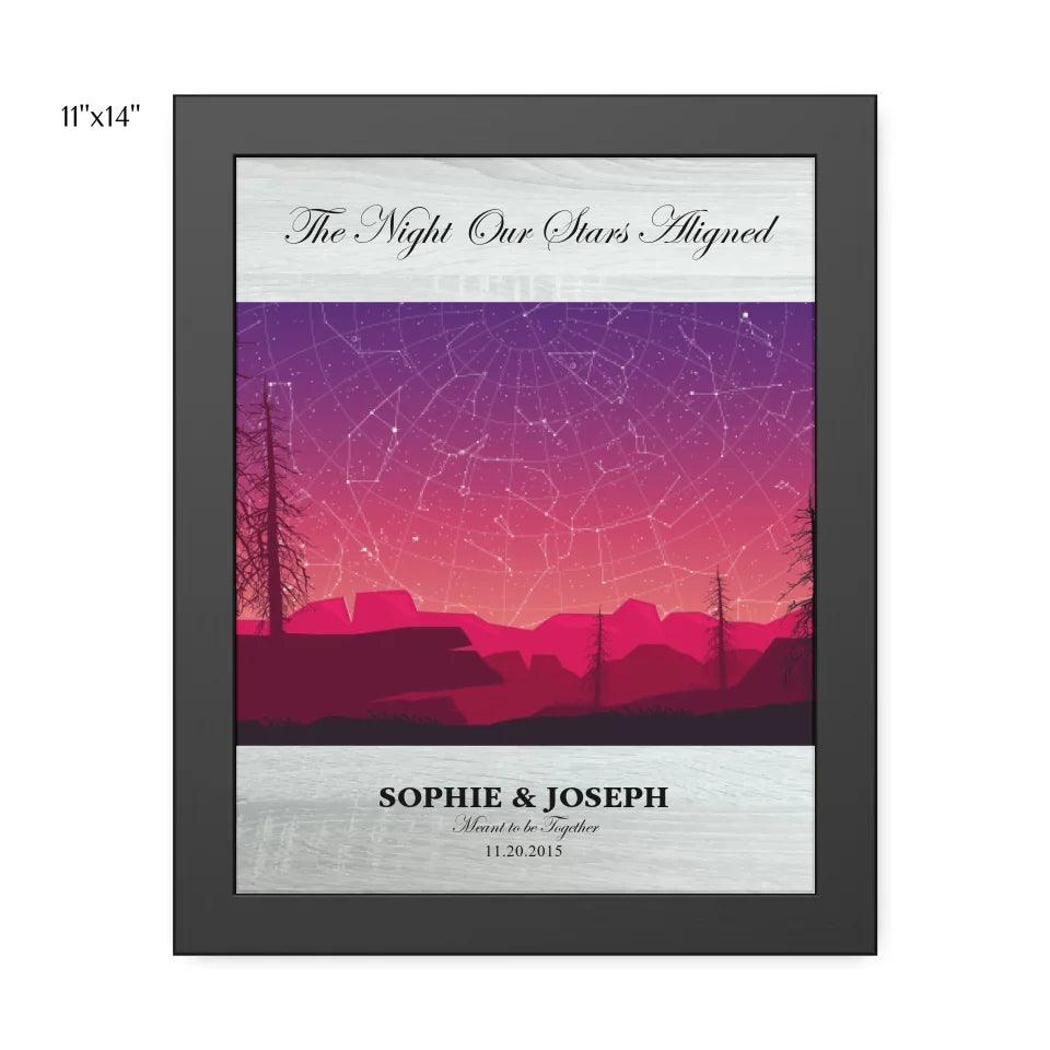 Custom Wall Art - Crimson Landscape Star Map - ARTFULANE