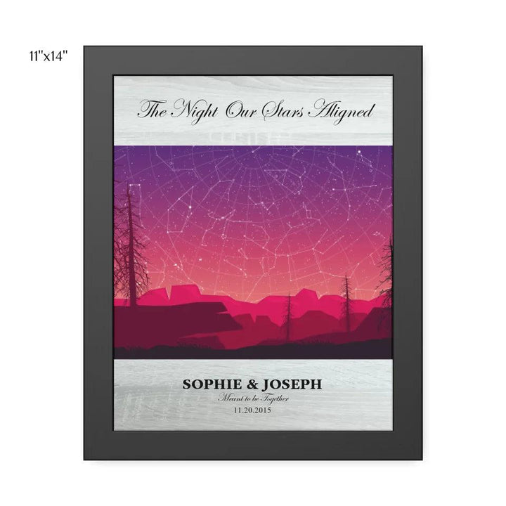 Custom Wall Art - Crimson Landscape Star Map - ARTFULANE