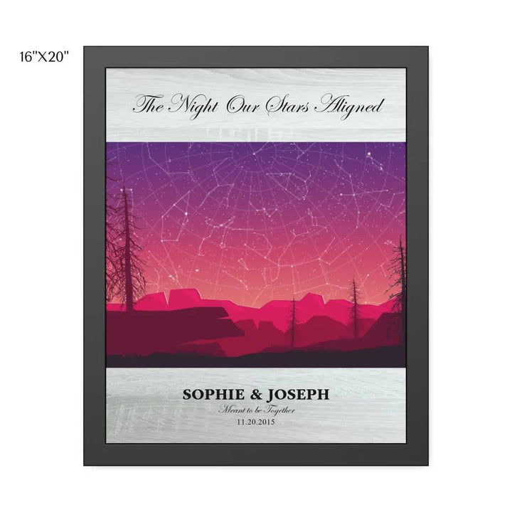 Custom Wall Art - Crimson Landscape Star Map - ARTFULANE