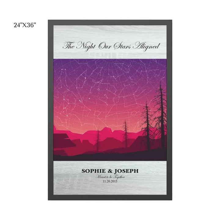 Custom Wall Art - Crimson Landscape Star Map - ARTFULANE