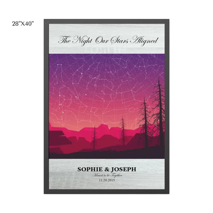 Custom Wall Art - Crimson Landscape Star Map - ARTFULANE