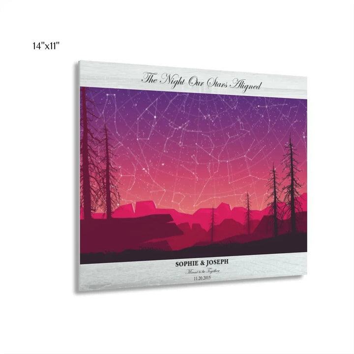 Custom Wall Art - Crimson Landscape Star Map - ARTFULANE