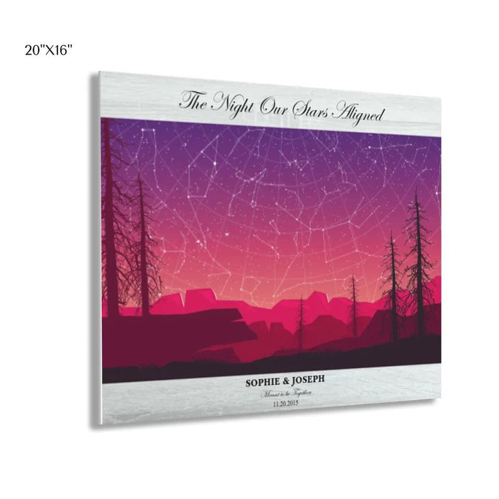 Custom Wall Art - Crimson Landscape Star Map - ARTFULANE