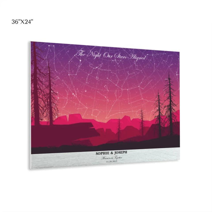 Custom Wall Art - Crimson Landscape Star Map - ARTFULANE
