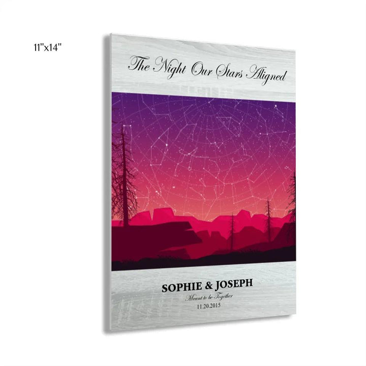 Custom Wall Art - Crimson Landscape Star Map - ARTFULANE