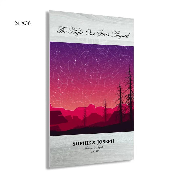 Custom Wall Art - Crimson Landscape Star Map - ARTFULANE