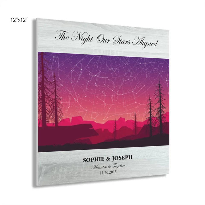 Custom Wall Art - Crimson Landscape Star Map - ARTFULANE