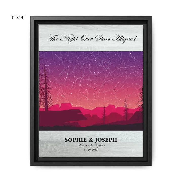 Custom Wall Art - Crimson Landscape Star Map - ARTFULANE