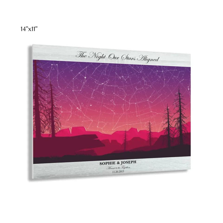 Custom Wall Art - Crimson Landscape Star Map - ARTFULANE