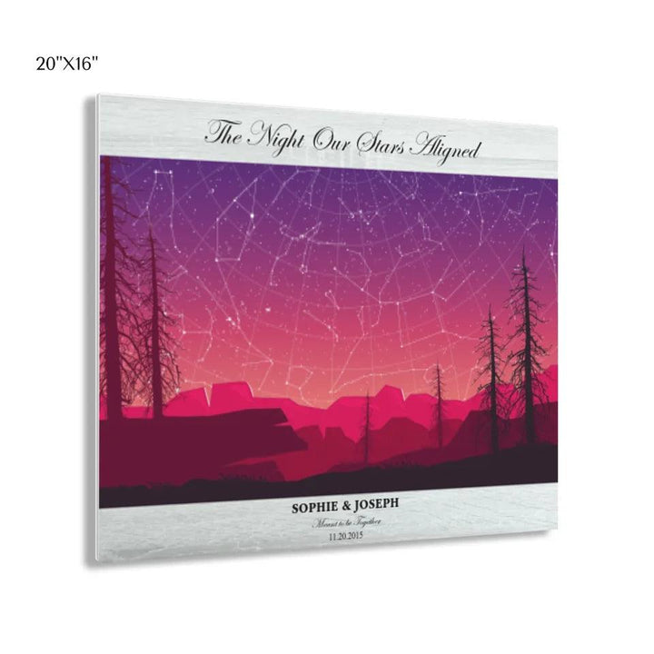 Custom Wall Art - Crimson Landscape Star Map - ARTFULANE