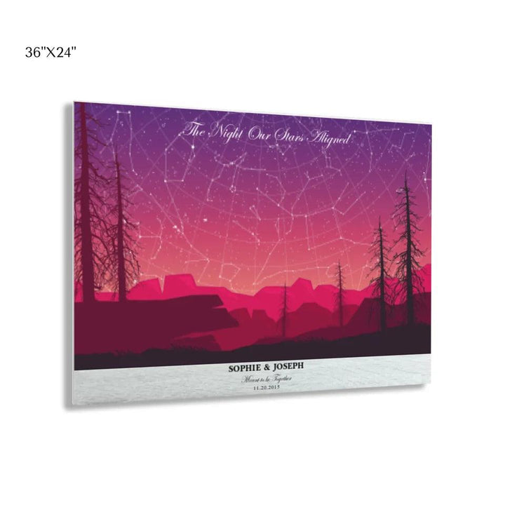Custom Wall Art - Crimson Landscape Star Map - ARTFULANE