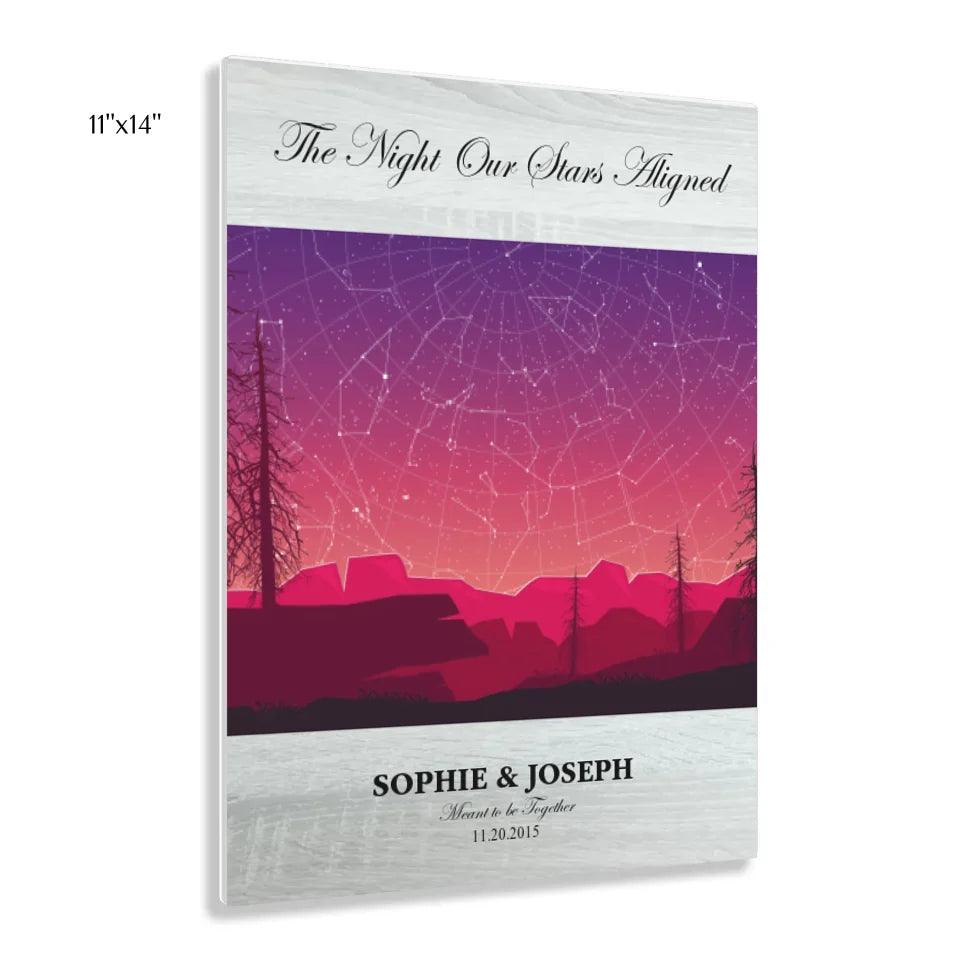 Custom Wall Art - Crimson Landscape Star Map - ARTFULANE