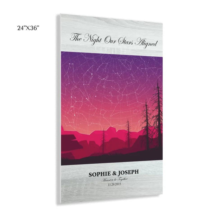 Custom Wall Art - Crimson Landscape Star Map - ARTFULANE