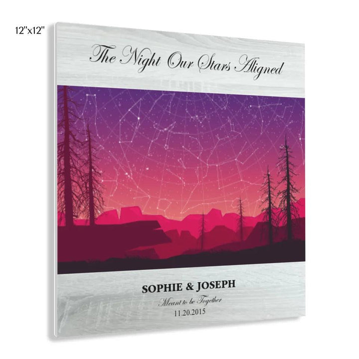 Custom Wall Art - Crimson Landscape Star Map - ARTFULANE