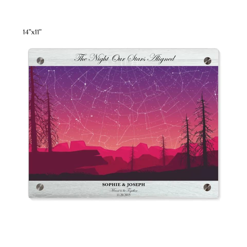 Custom Wall Art - Crimson Landscape Star Map - ARTFULANE