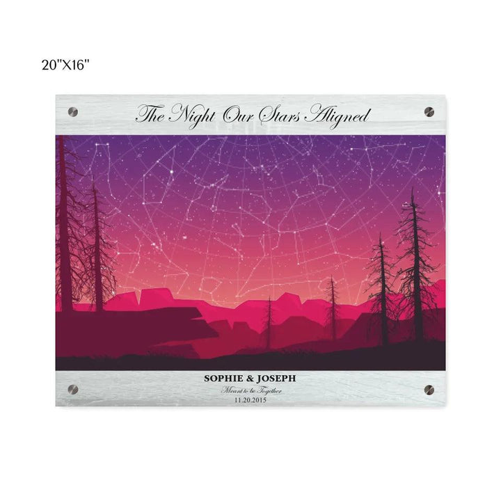 Custom Wall Art - Crimson Landscape Star Map - ARTFULANE