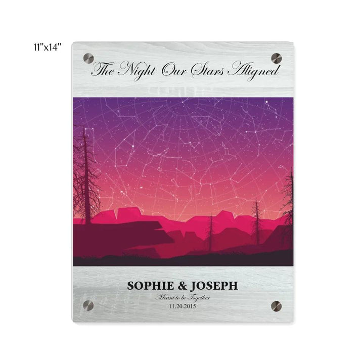 Custom Wall Art - Crimson Landscape Star Map - ARTFULANE