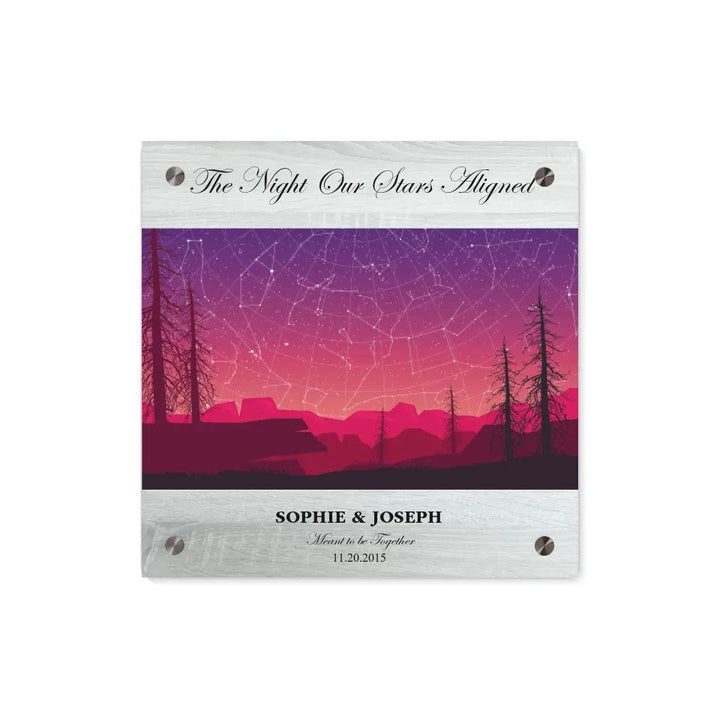 Custom Wall Art - Crimson Landscape Star Map - ARTFULANE