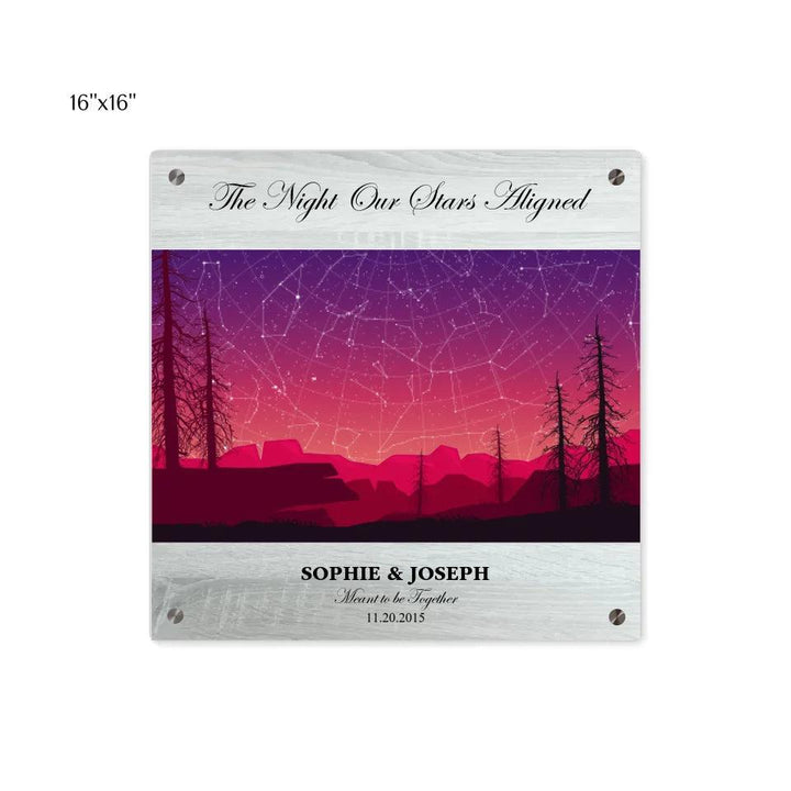Custom Wall Art - Crimson Landscape Star Map - ARTFULANE