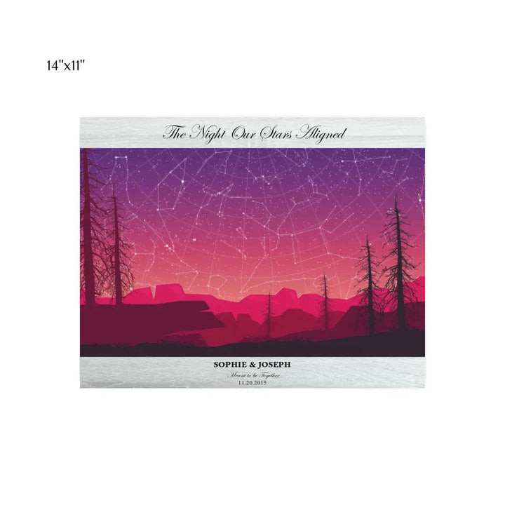 Custom Wall Art - Crimson Landscape Star Map - ARTFULANE
