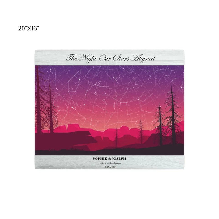 Custom Wall Art - Crimson Landscape Star Map - ARTFULANE