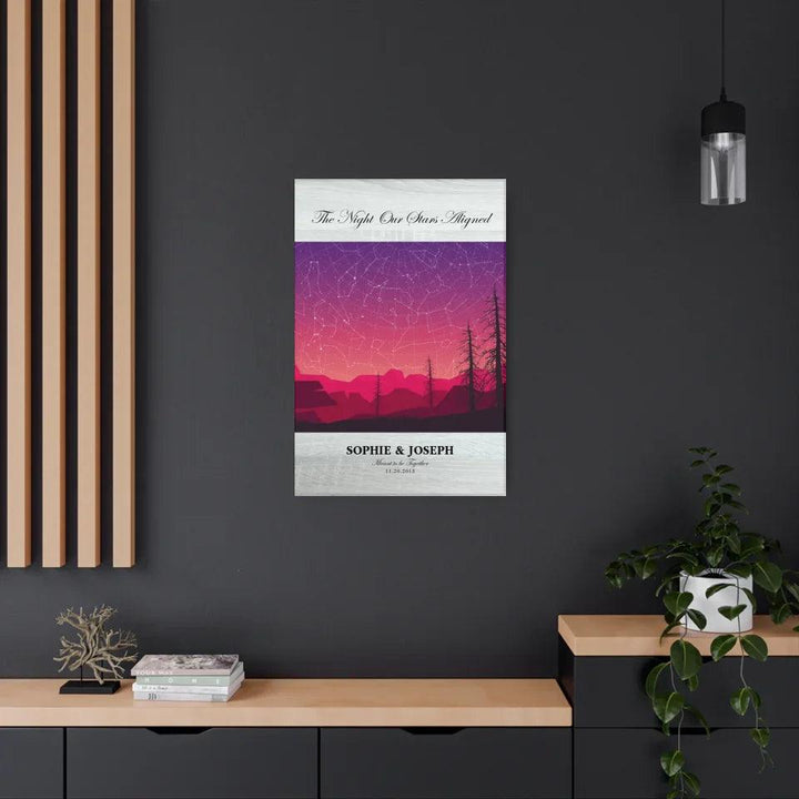 Custom Wall Art - Crimson Landscape Star Map - ARTFULANE
