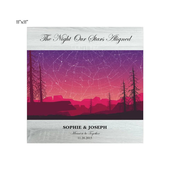 Custom Wall Art - Crimson Landscape Star Map - ARTFULANE