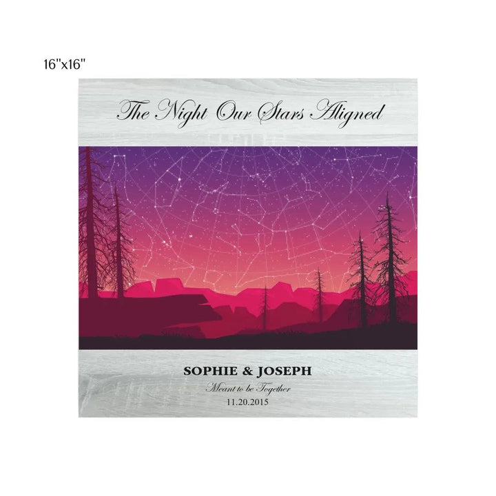 Custom Wall Art - Crimson Landscape Star Map - ARTFULANE