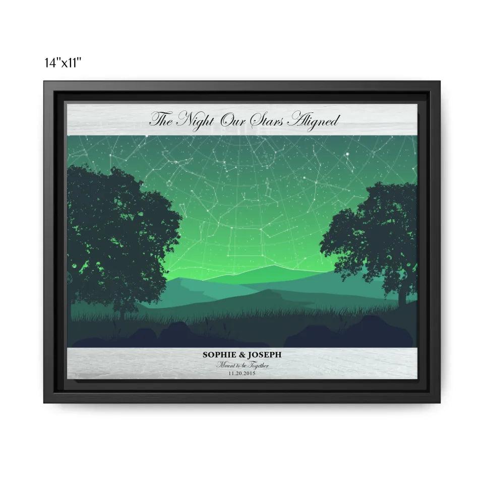 Custom Wall Art - Green Landscape Star Map - ARTFULANE