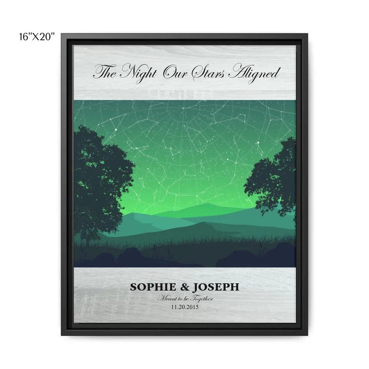 Custom Wall Art - Green Landscape Star Map - ARTFULANE