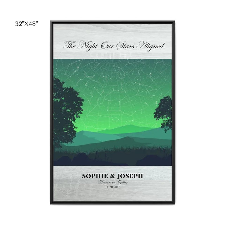 Custom Wall Art - Green Landscape Star Map - ARTFULANE