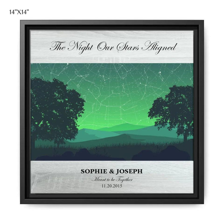 Custom Wall Art - Green Landscape Star Map - ARTFULANE