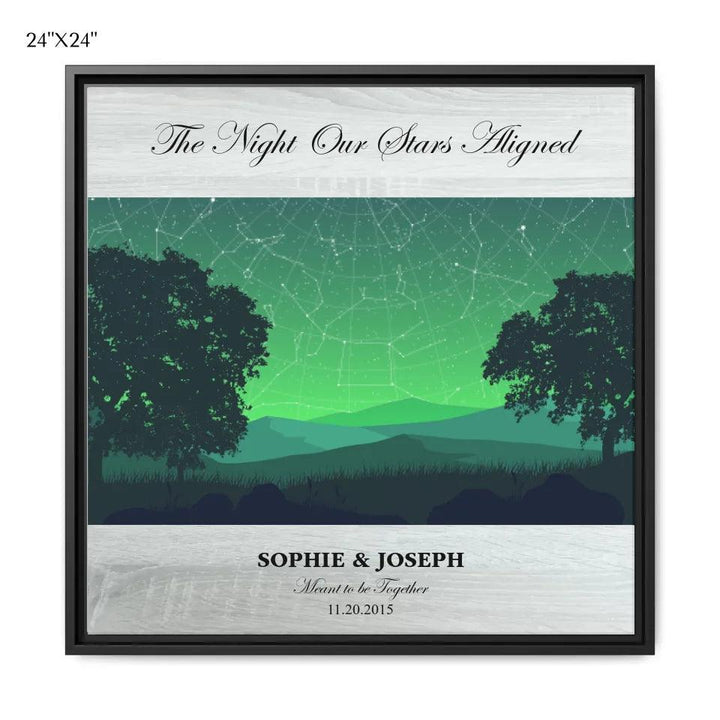 Custom Wall Art - Green Landscape Star Map - ARTFULANE