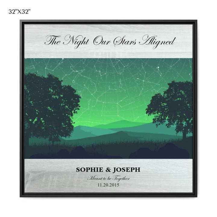 Custom Wall Art - Green Landscape Star Map - ARTFULANE