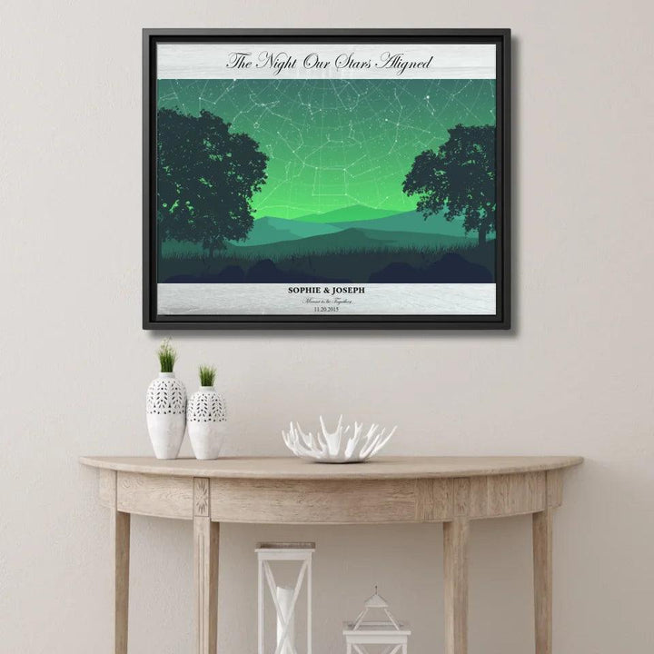 Custom Wall Art - Green Landscape Star Map - ARTFULANE