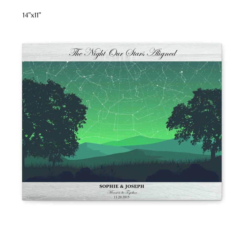 Custom Wall Art - Green Landscape Star Map - ARTFULANE