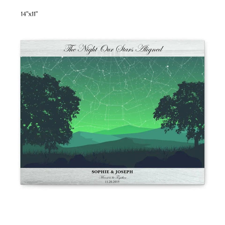 Custom Wall Art - Green Landscape Star Map - ARTFULANE