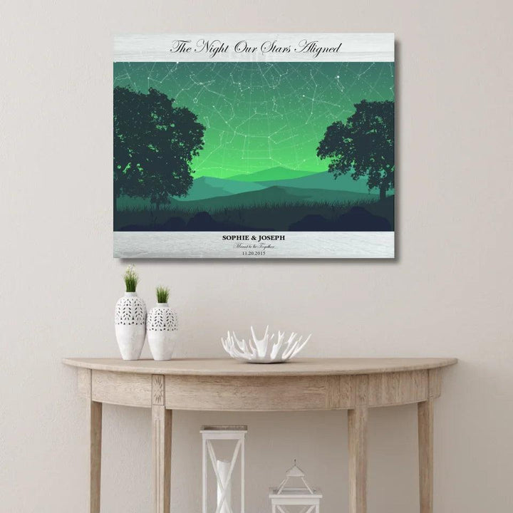 Custom Wall Art - Green Landscape Star Map - ARTFULANE
