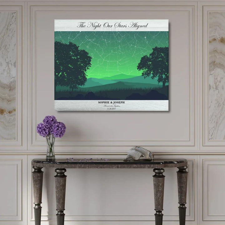 Custom Wall Art - Green Landscape Star Map - ARTFULANE
