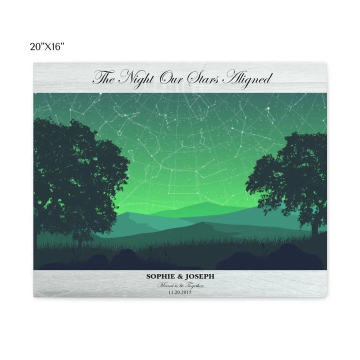 Custom Wall Art - Green Landscape Star Map - ARTFULANE