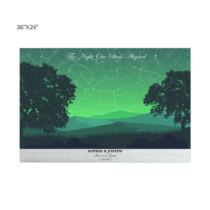 Custom Wall Art - Green Landscape Star Map - ARTFULANE