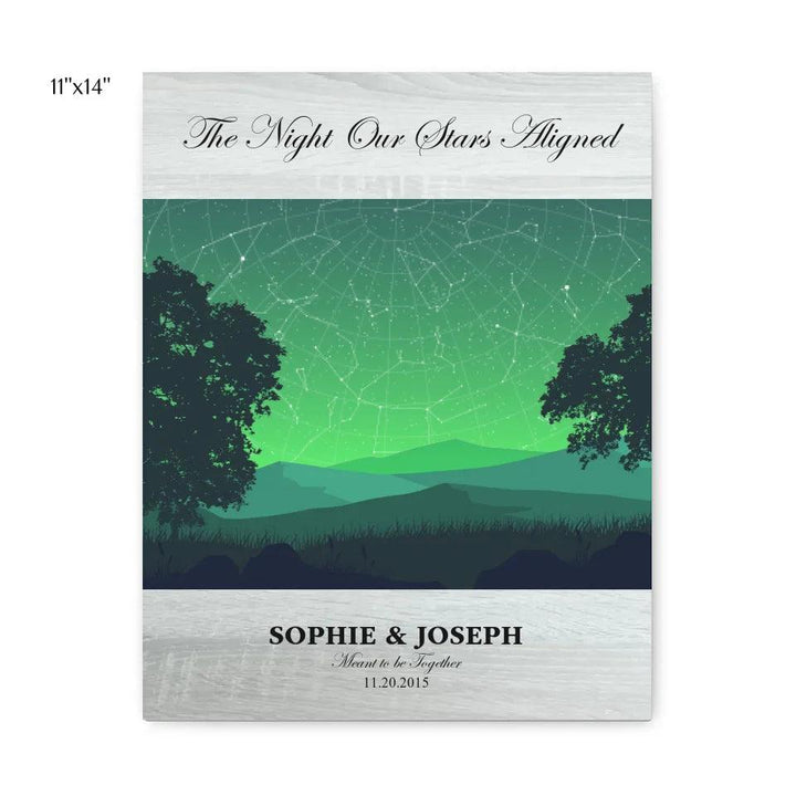 Custom Wall Art - Green Landscape Star Map - ARTFULANE