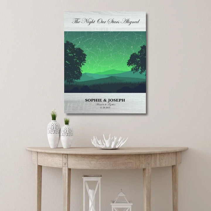 Custom Wall Art - Green Landscape Star Map - ARTFULANE