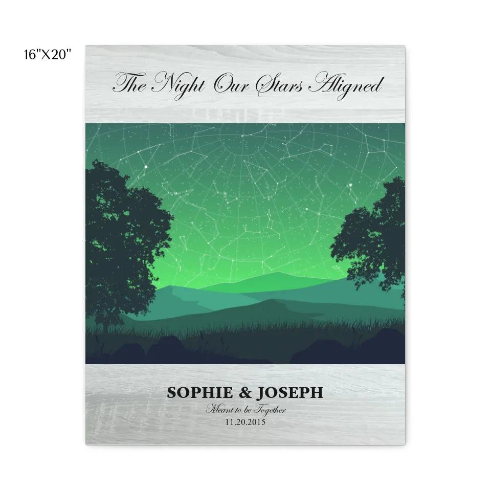 Custom Wall Art - Green Landscape Star Map - ARTFULANE