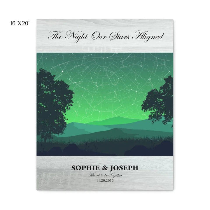 Custom Wall Art - Green Landscape Star Map - ARTFULANE