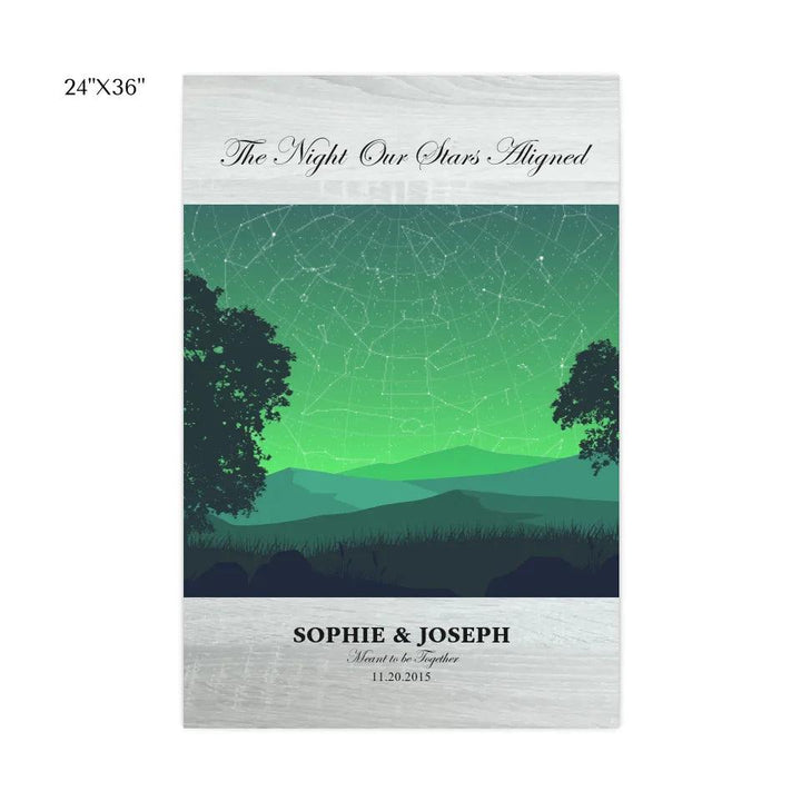 Custom Wall Art - Green Landscape Star Map - ARTFULANE