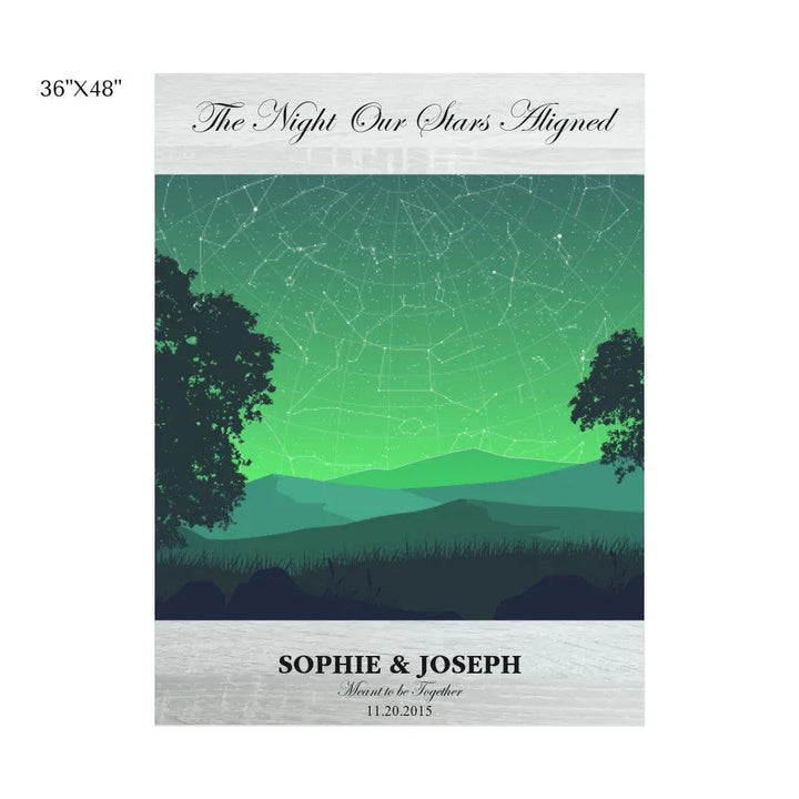 Custom Wall Art - Green Landscape Star Map - ARTFULANE