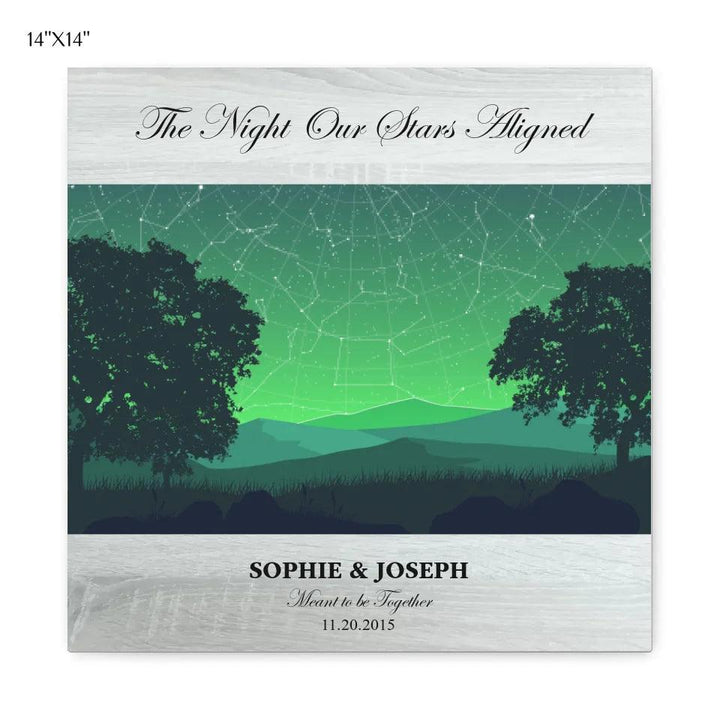 Custom Wall Art - Green Landscape Star Map - ARTFULANE