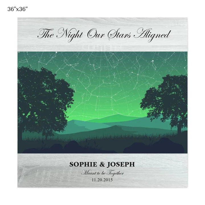 Custom Wall Art - Green Landscape Star Map - ARTFULANE