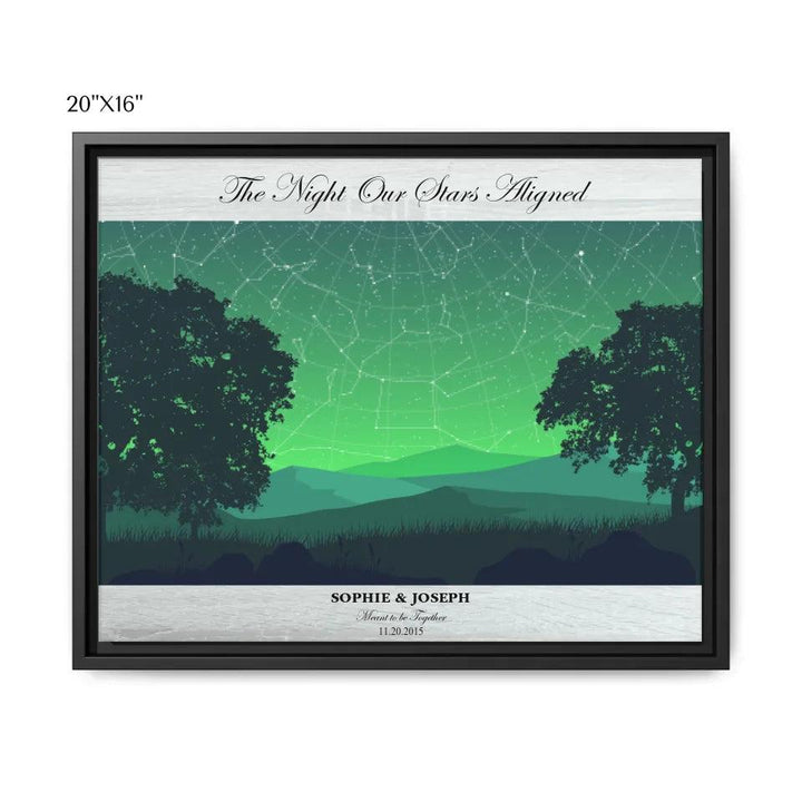 Custom Wall Art - Green Landscape Star Map - ARTFULANE